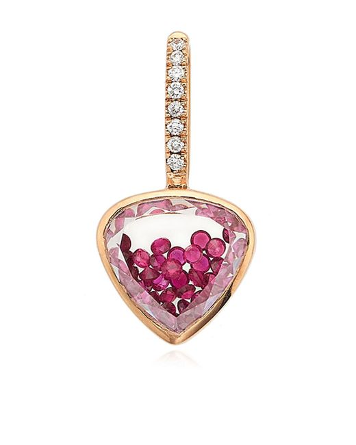Moritz Glik 18kt rose gold ruby diamond Shaker charm