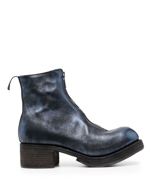 Guidi metallic-sheen leather boots