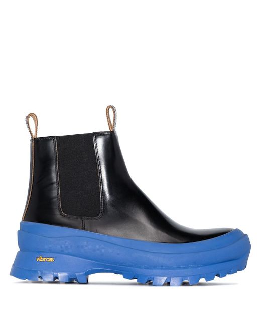 Jil Sander and blue Outdoor leather Chelsea boots
