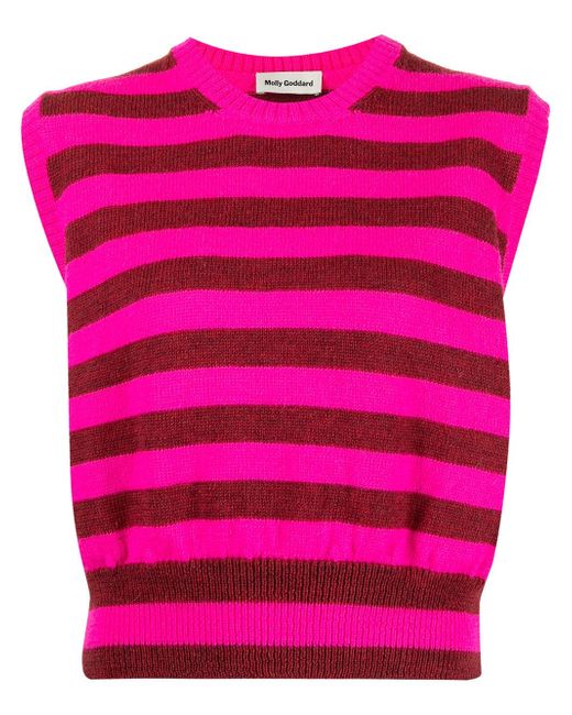Molly Goddard fine-knit striped vest top