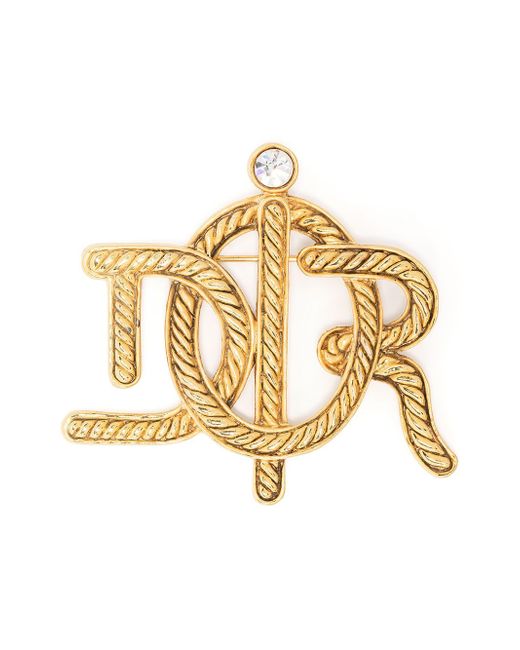Christian Dior 2000s typographic logo brooch