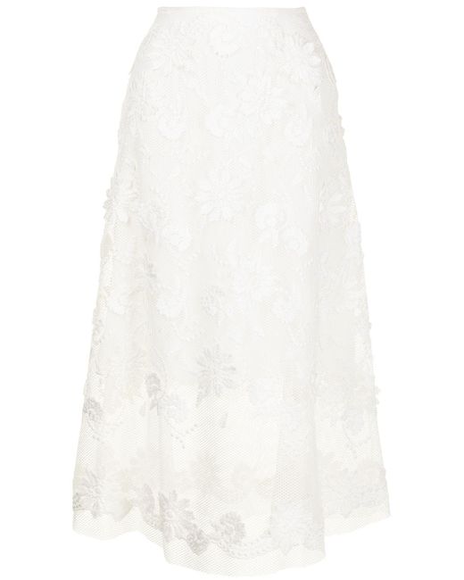 Ermanno Scervino lace-patterned midi skirt