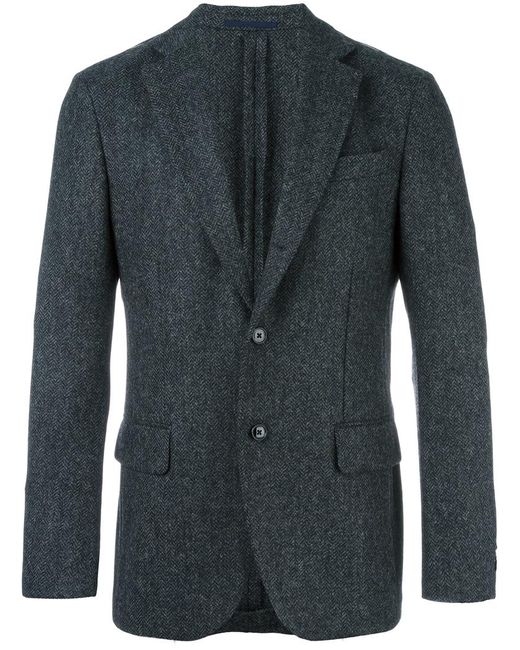 Mp Massimo Piombo herringbone patterned blazer 52 Cupro/Wool