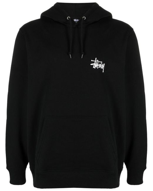 Stussy logo-print rib-trimmed hoodie