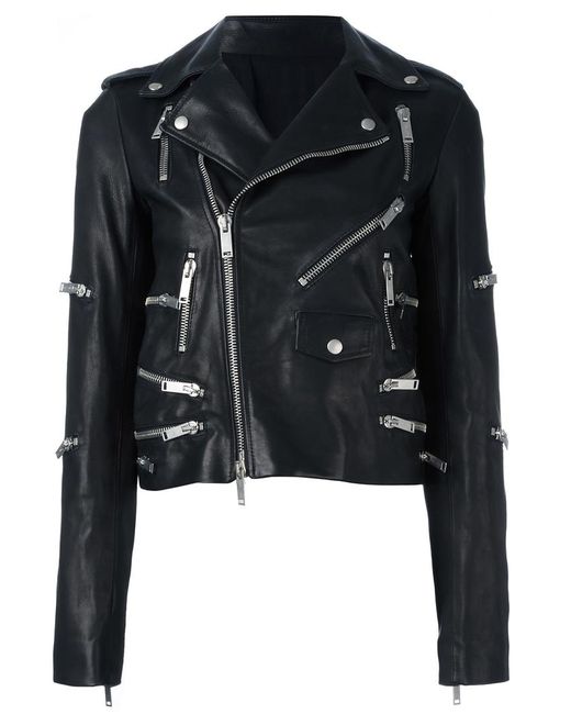 Unravel Project zip detail biker jacket Calf