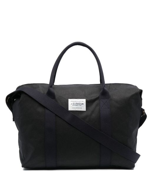 Barbour logo-patch tote bag