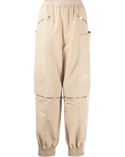 Adidas by Stella McCartney logo stripe zip front track pants