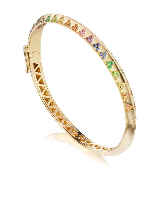 Harwell Godfrey 18K yellow Talisman rainbow sapphire bracelet