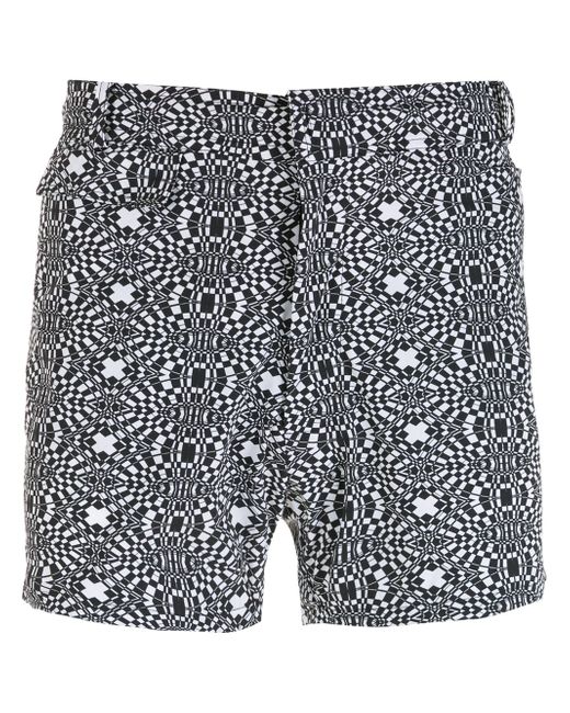 Amir Slama striped geometric print shorts