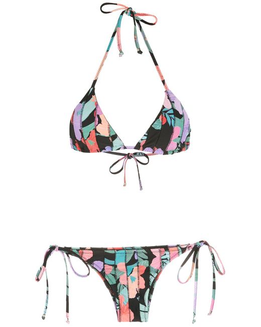 Amir Slama print Hibiscus bikini set