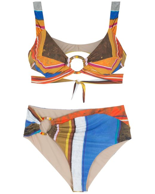 Amir Slama Striped print Eco bikini set