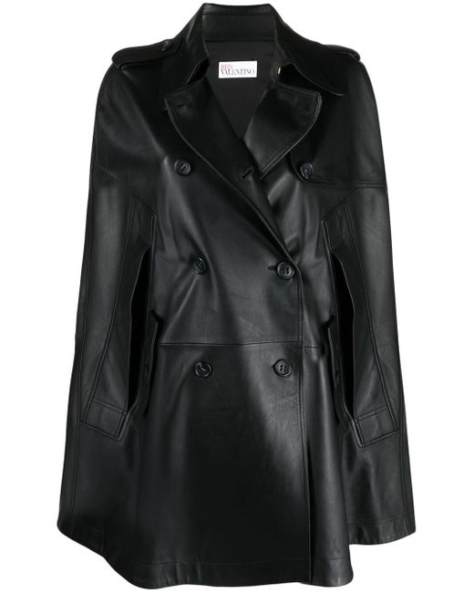 RED Valentino double-breasted leather cape
