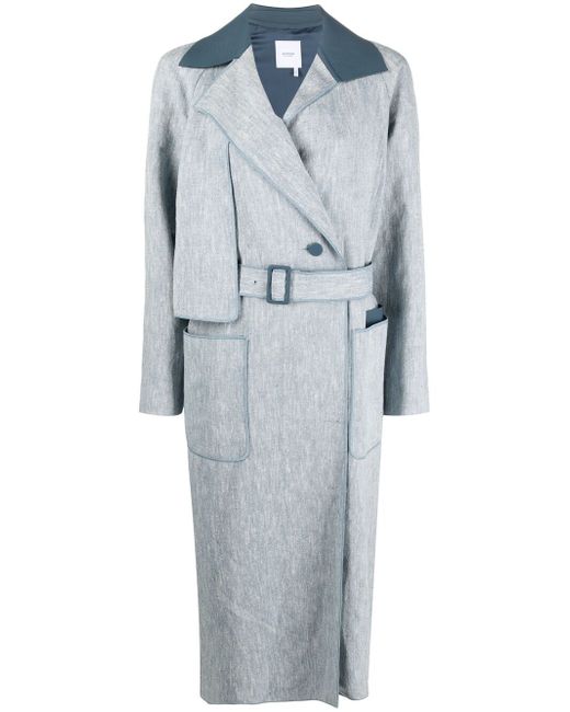 Agnona silk-linen blend oversize trench coat