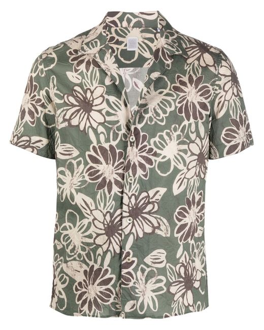 Eleventy floral-print cotton shirt
