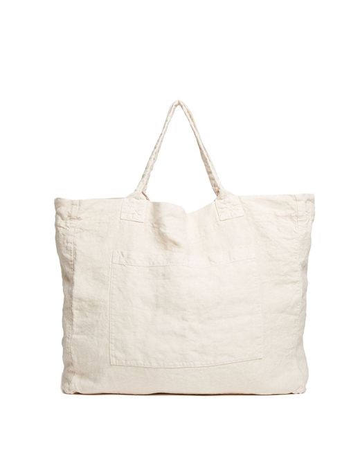 Once Milano linen weekend tote bag