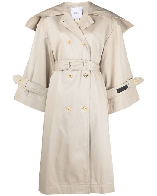 Patou wide-collar trench coat