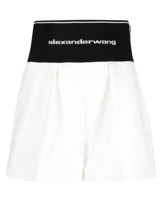 T by Alexander Wang logo-waistband tailored short