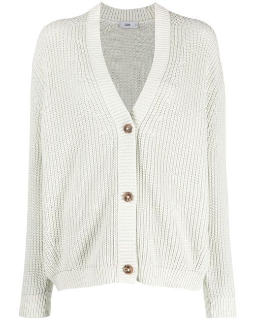 Closed V-neck knitted cardigan