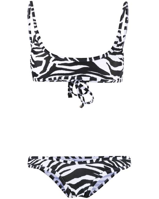 Attico zebra-print bikini set