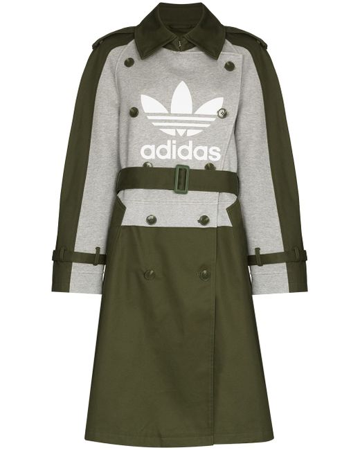 Adidas X Dry Clean Only logo print trench coat