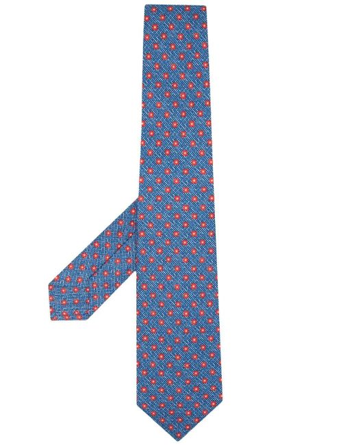 Kiton geometric-pattern silk tie