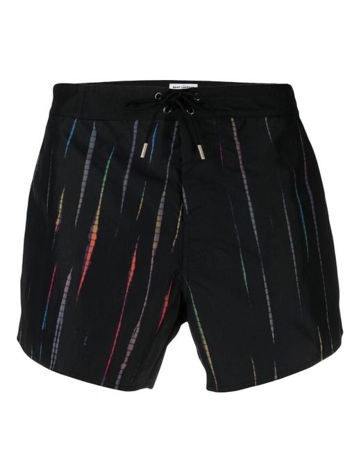Saint Laurent stripe print swim shorts
