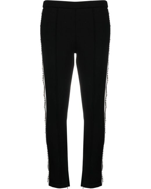 Philipp Plein crystal-embellished cropped track trousers