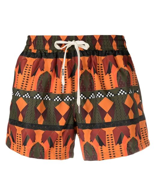 Nos Beachwear abstract-print swim shorts
