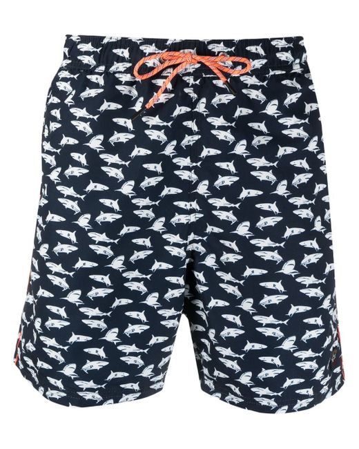 Paul & Shark shark-print swim shorts