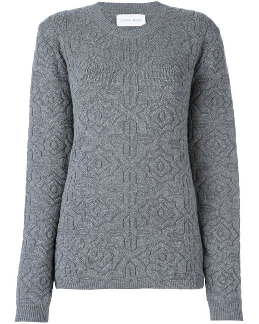 Christian Wijnants patterned knit sweater Large Virgin Wool/Cashmere/Polyamide/Spandex/Elastane