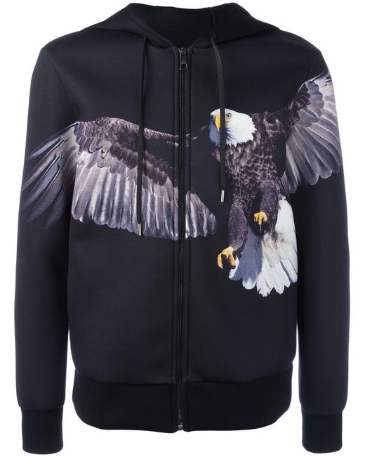 Neil Barrett eagle print hoodie XL Polyester/Viscose/Polyurethane