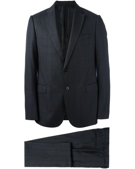 Armani Collezioni plaid fitted business suit 48 Virgin