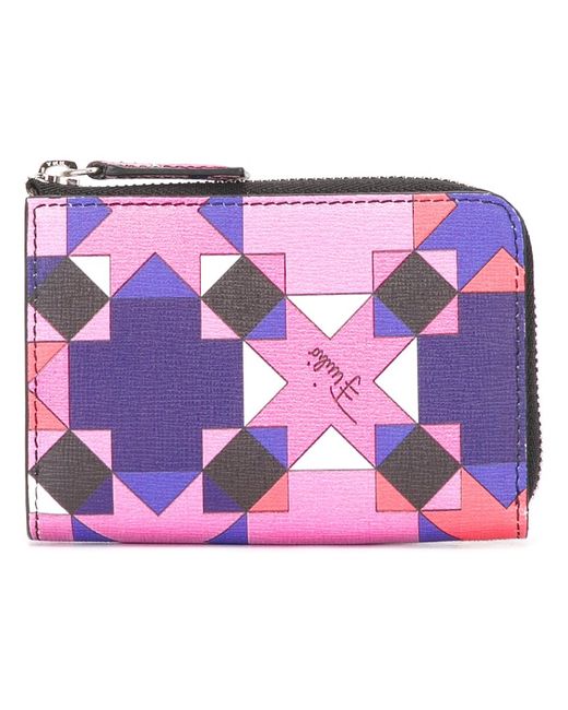 Emilio Pucci geometric print zipped wallet Leather