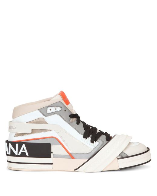 Dolce & Gabbana logo-patch panelled high-top sneakers