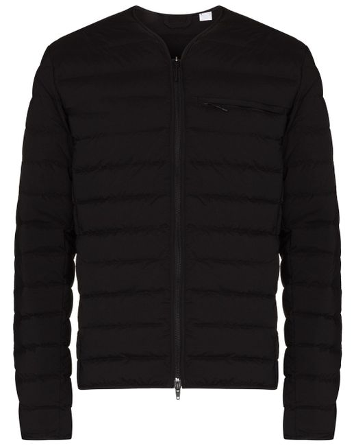 Y-3 logo print quilted zipped jacket