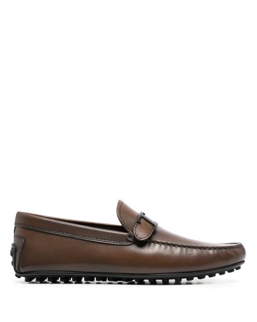 Tod's logo plaque loafers