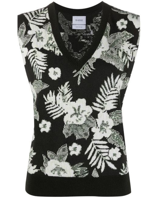 Barrie floral knitted pullover vest