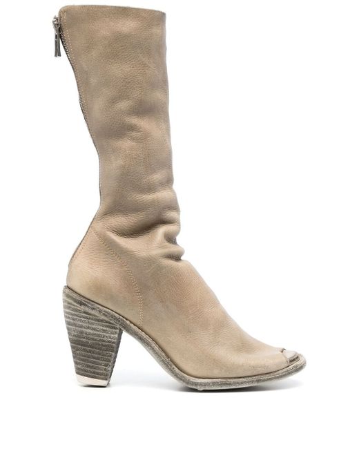 Guidi peep-toe mid-calf boots