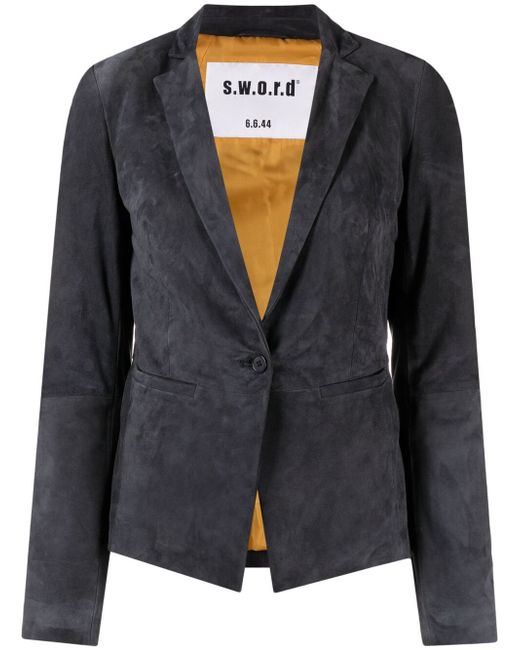 s.w.o.r.d 6.6.44 fitted leather blazer