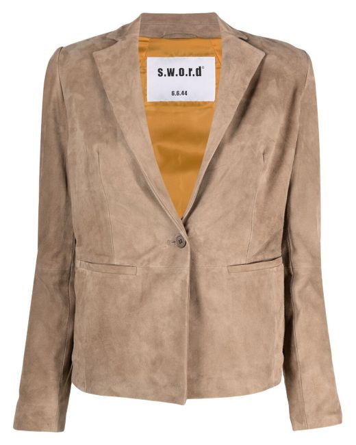 s.w.o.r.d 6.6.44 fitted leather blazer