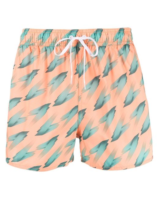 Adidas abstract-print swim shorts