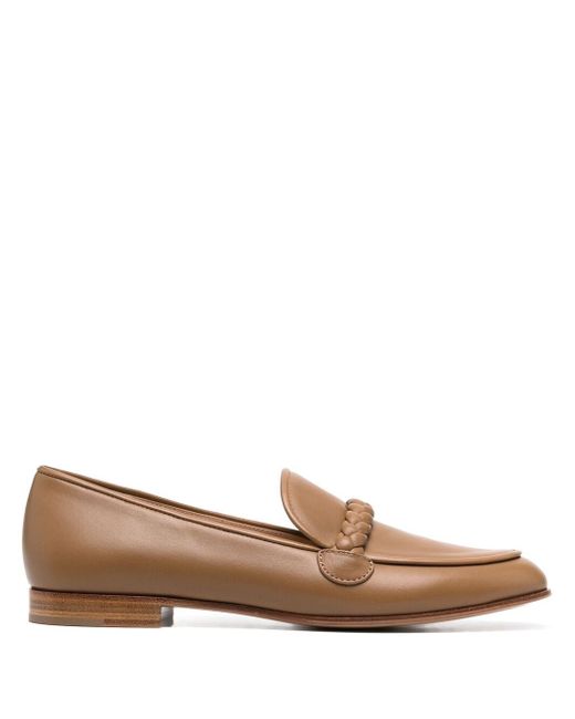 Gianvito Rossi Belem braided-strap leather loafers