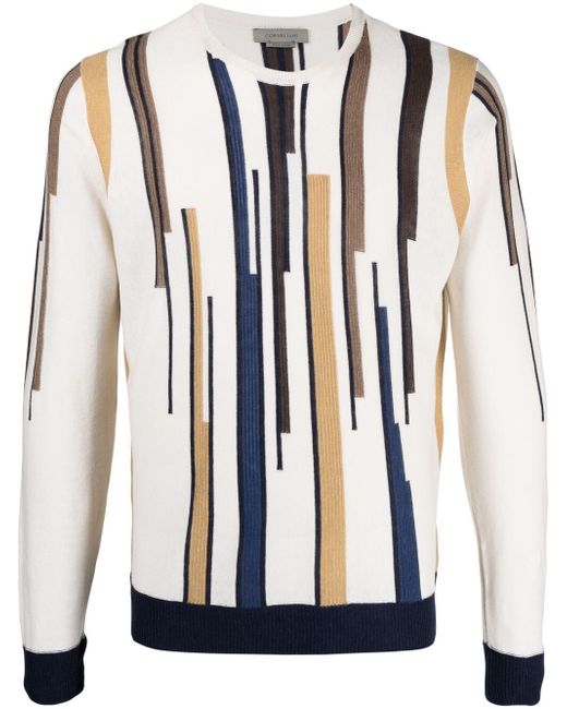 Corneliani knitted stripe pattern sweater