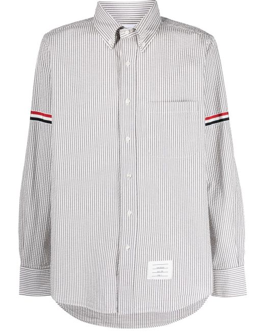 Thom Browne vertical-stripe long-sleeve shirt