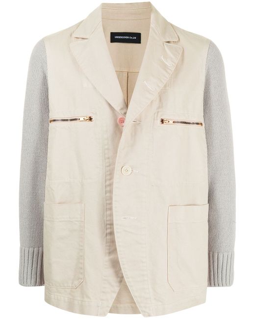 Undercover contrasting-sleeve cotton blazer