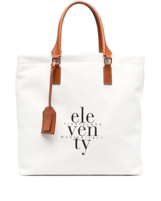 Eleventy logo-print tote bag
