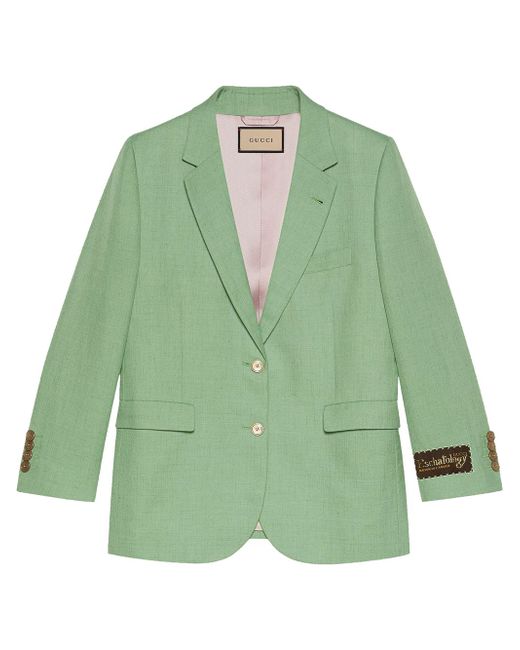 Gucci single-breasted linen-blend jacket