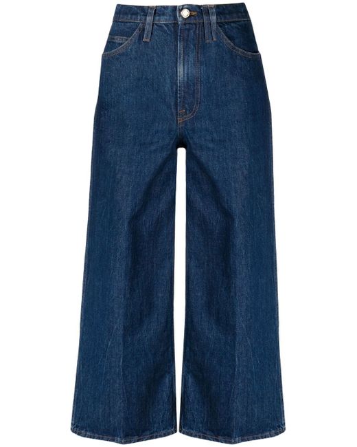 Frame wide-leg cropped jeans
