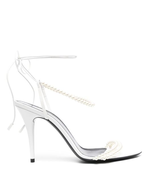 Saint Laurent pearl-embellished open-toe sandals