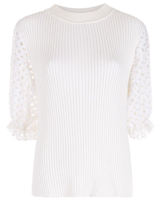 Nk puff sleeves knit blouse